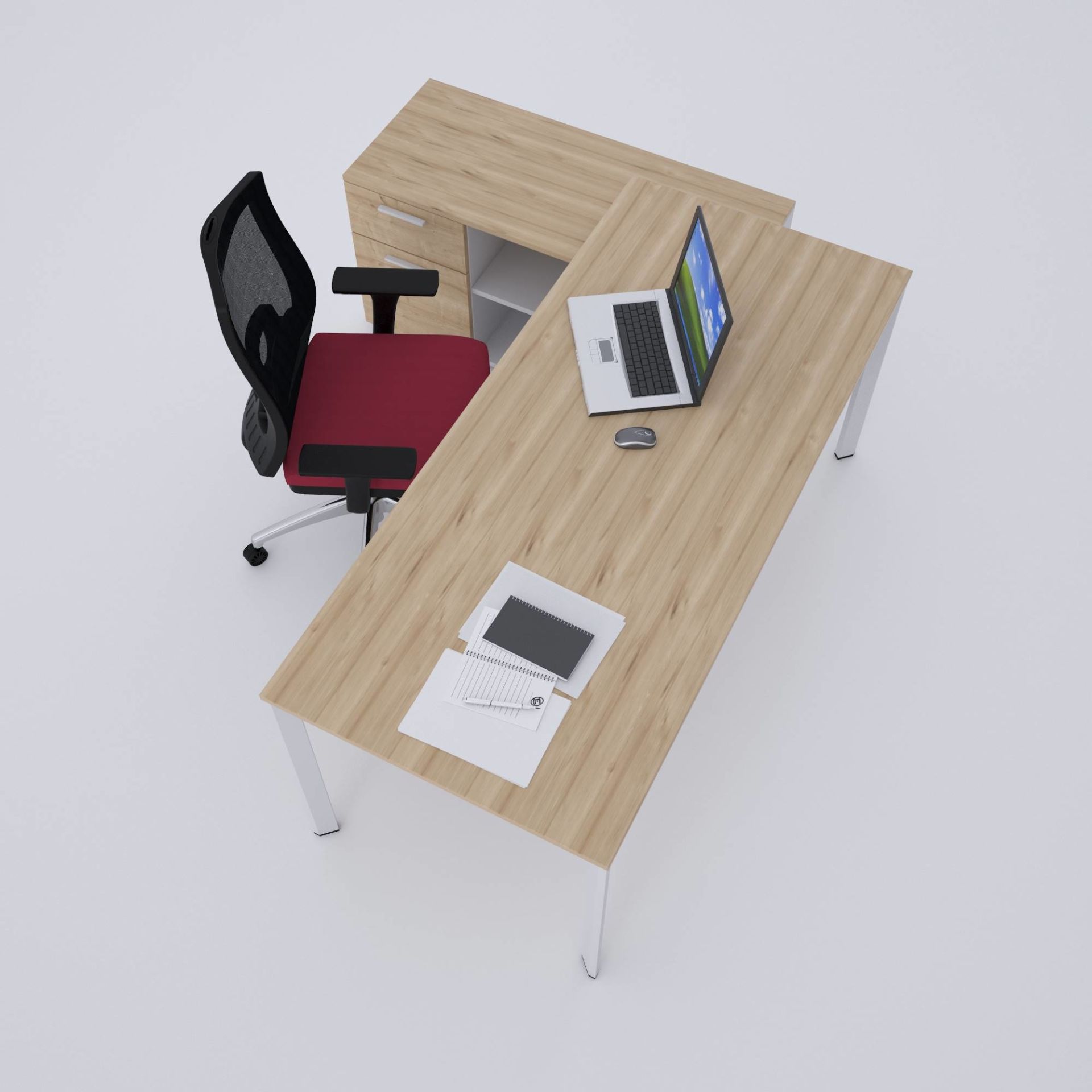 Five 120 cm Alt Etajerli Çalışma Masası-Meşe