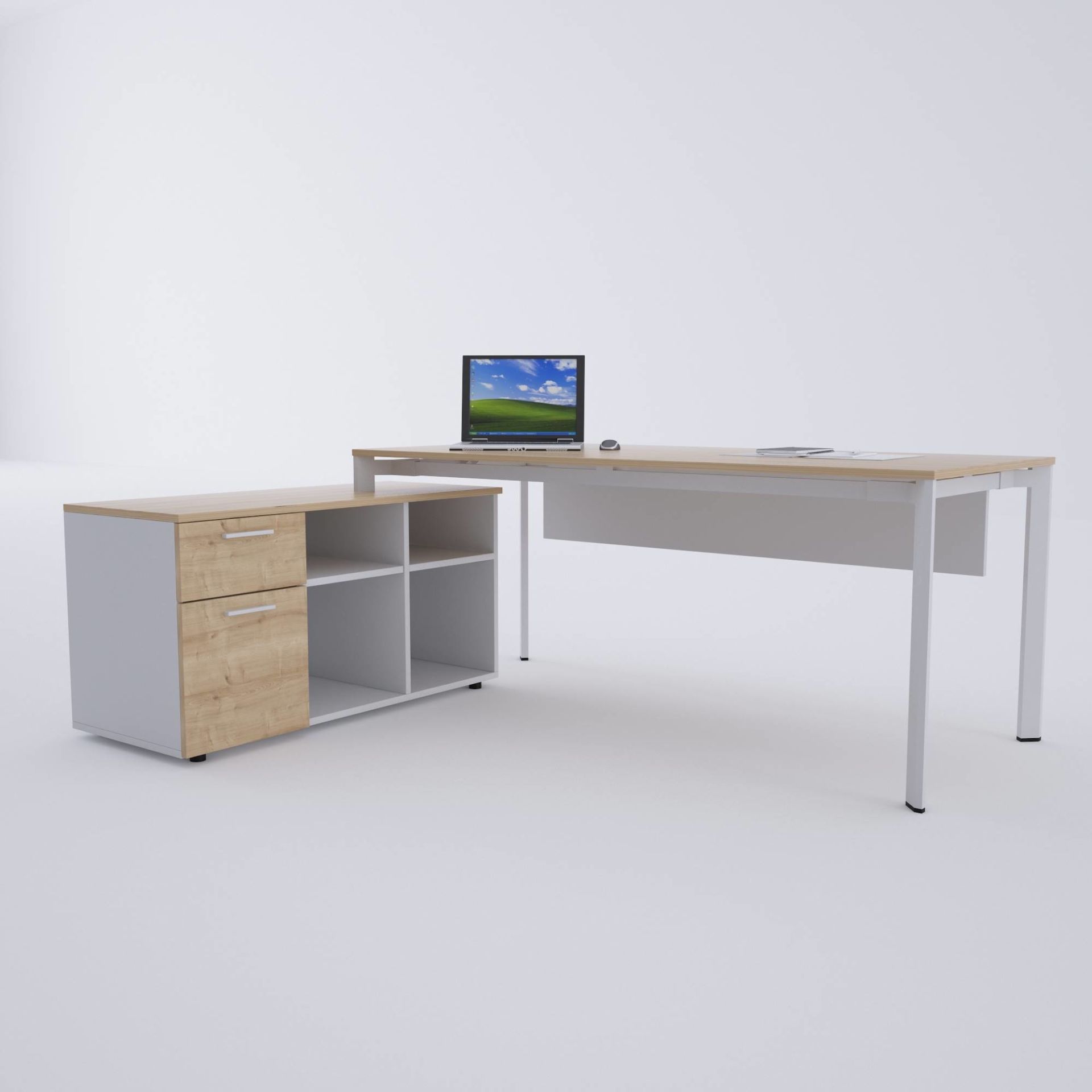 Five 120 cm Alt Etajerli Çalışma Masası-Meşe