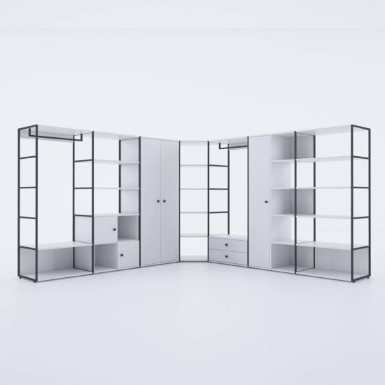 Cube Giysi Dolabı Köşeli Set