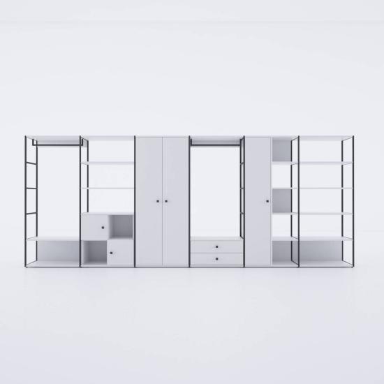 Cube Giysi Dolabı Düz Set