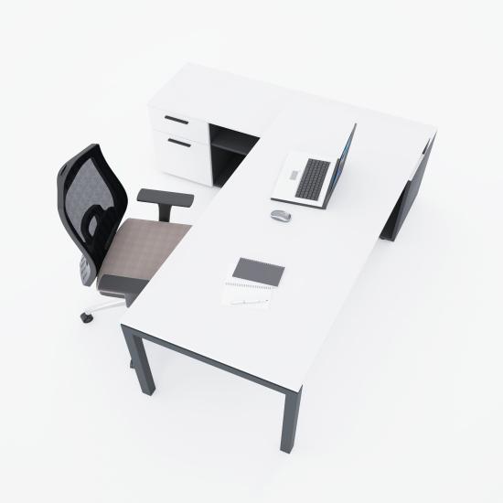 Cube-40 160cm Alt Etajerli Çalışma Masası