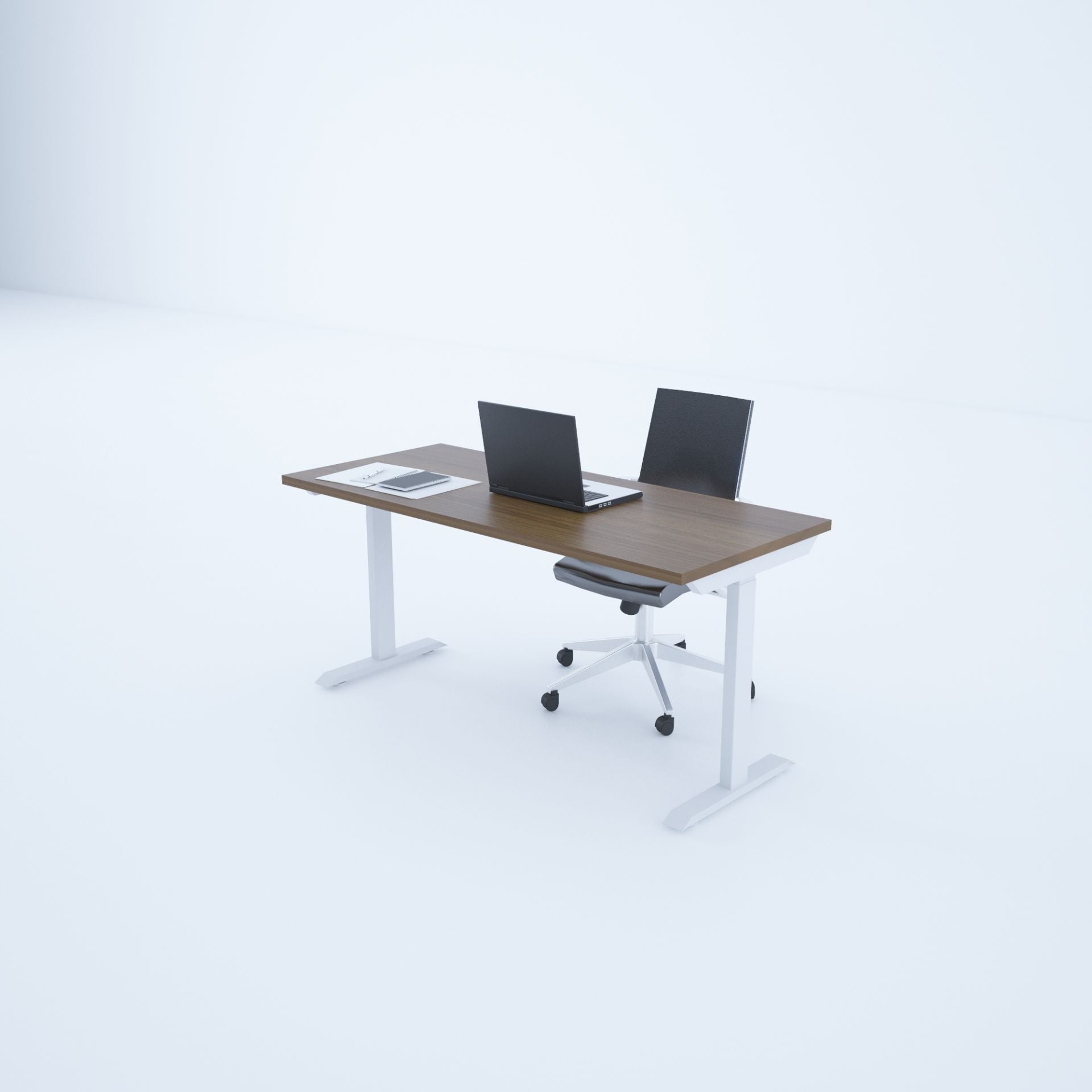 ToHi Desk - Yükseklik Ayarlı Masa-Ceviz+beyaz
