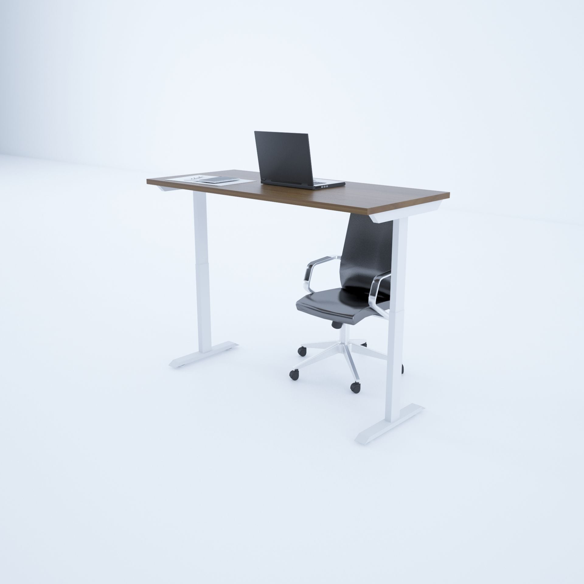 ToHi Desk - Yükseklik Ayarlı Masa-Ceviz+beyaz