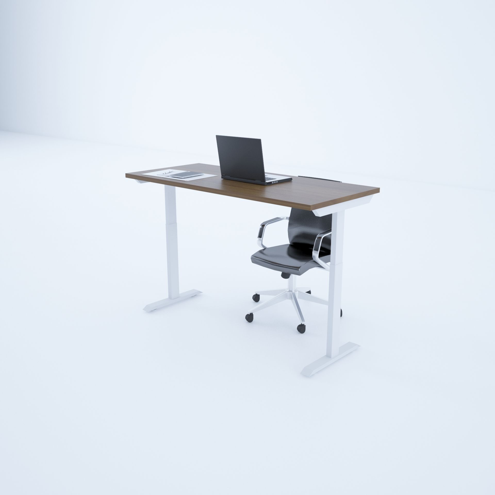 ToHi Desk - Yükseklik Ayarlı Masa-Ceviz+beyaz