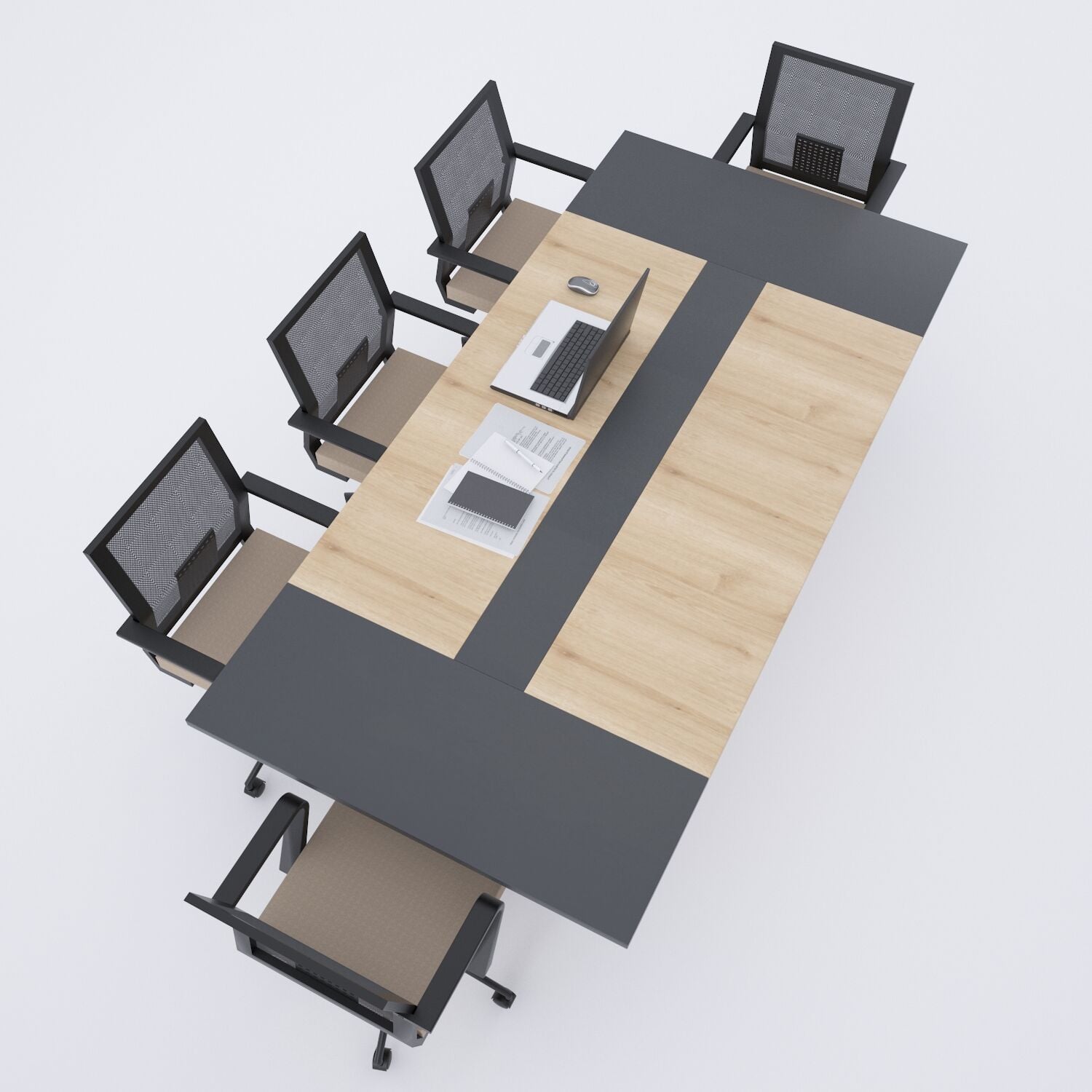 Double Toplantı Masası-Meşe