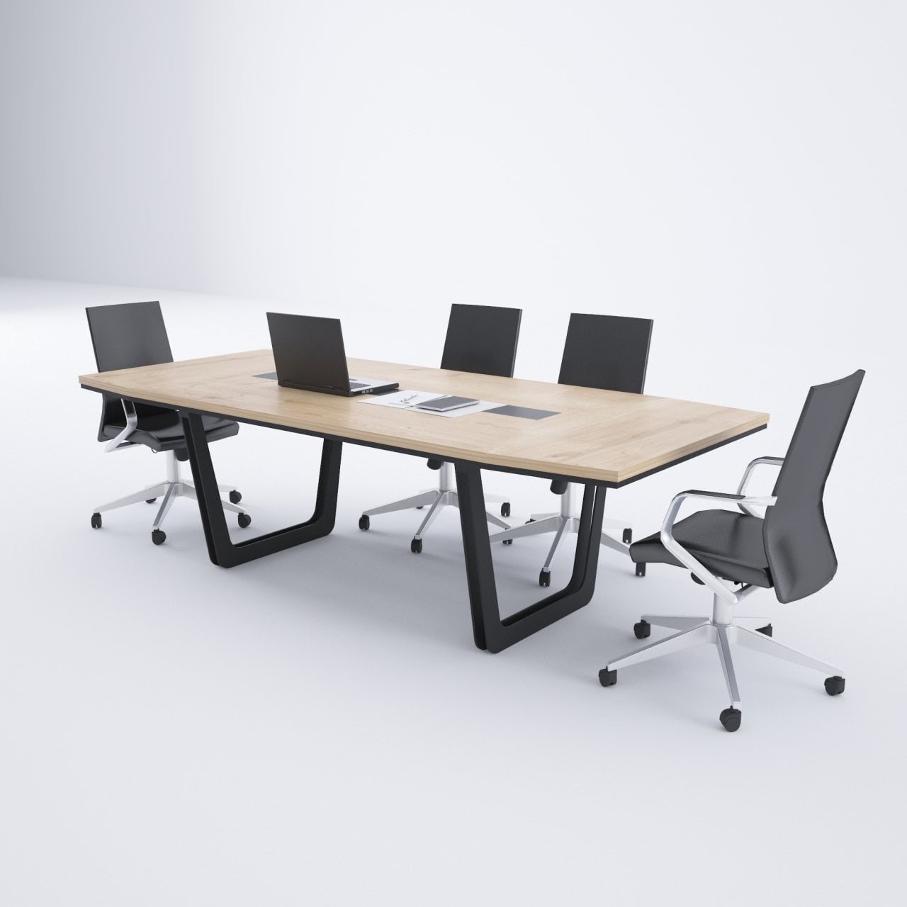 V-Form Toplantı Masası-Ceviz+antrasit